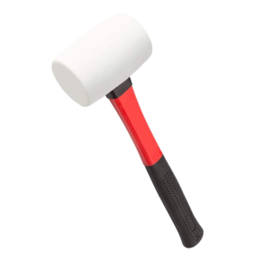 Building Hand Tools White Rubber Mallet Hammer with plastic coated fiberglass handle